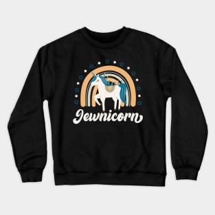 Jewnicorn Jewish Unicorn Menorah Hanukkah Crewneck Sweatshirt